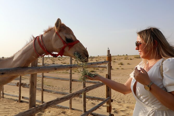 Dubai Evening Heritage Safari by Vintage G Class Al Marmoom Oasis - Falcon show, Arabic attire makeover, and dressing for photos