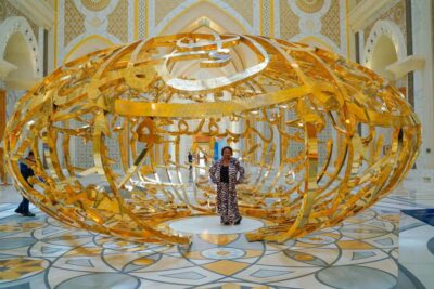 From Abu Dhabi: Grand Mosque, Royal Palace& Heritage Village - Sheikh Zayed Grand Mosque: Islamic art plus the strict dress code
