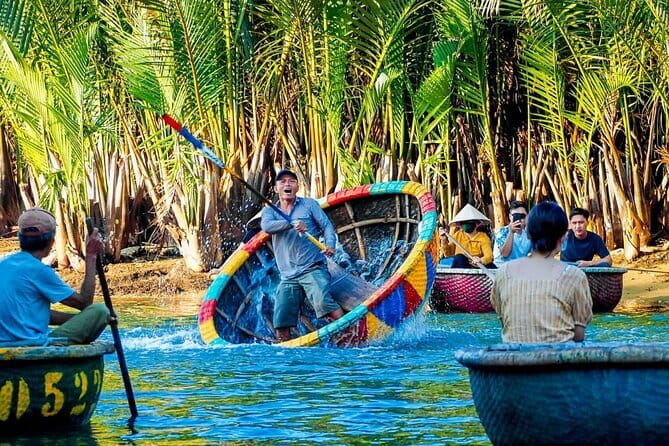 Hoi an Coconut Boat & Hoi an Ancient Town From Da nang or Hoi an - Group Energy, Guide Tony, and Photo Reality
