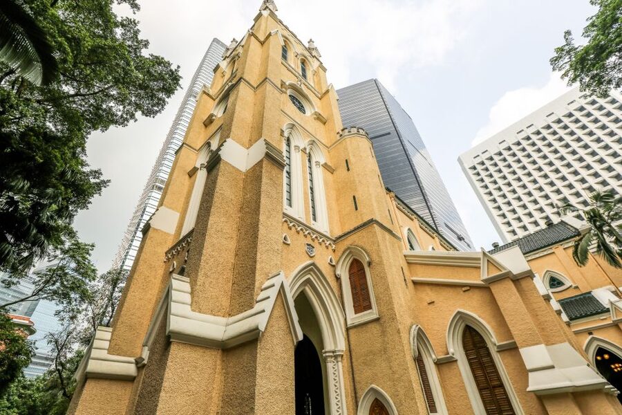 Hong Kong Heritage - Past to Present - St John’s Anglican Cathedral: Harbour Views and a Changing Skyline