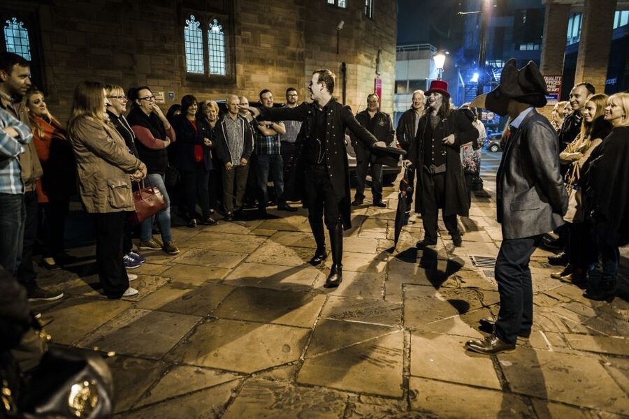 Liverpool: Theatrical History Tour and The Dead House - Five Old Churchyard and the Gothic spire trapdoor finale