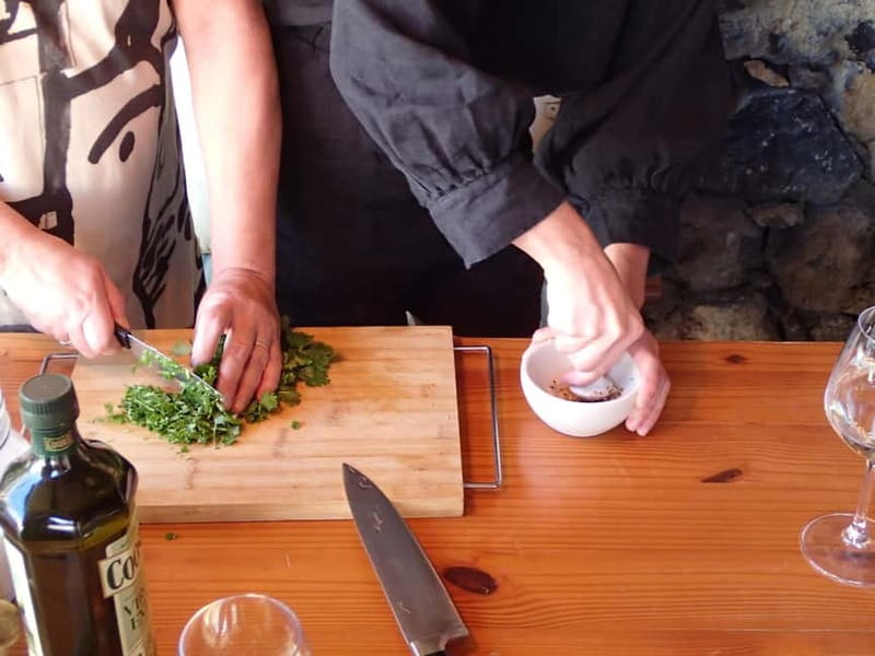 Mojo Workshop Cooking Class in Ancient Canarian Village - The tasting table at Casa Carmen: pairing that makes sense