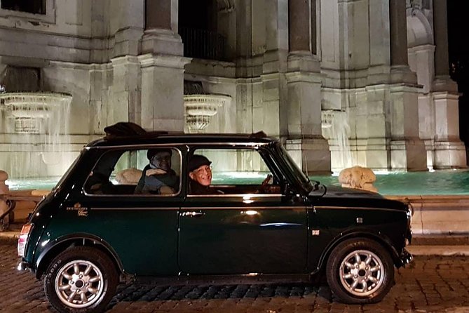 NIGHT TOUR THINK BIG, GO MINI! Rome in Mini Cooper Classic Cabrio - Piazza di Spagna and the Barcaccia Fountain: Romantic Rome on Rails