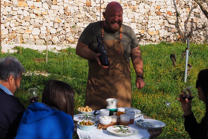 Picnic aperitif in the vineyard of an ancient trullo in Martina Franca - The Vineyard Stroll: Susumaniello, Old Farming Plants, and Real Place Stories