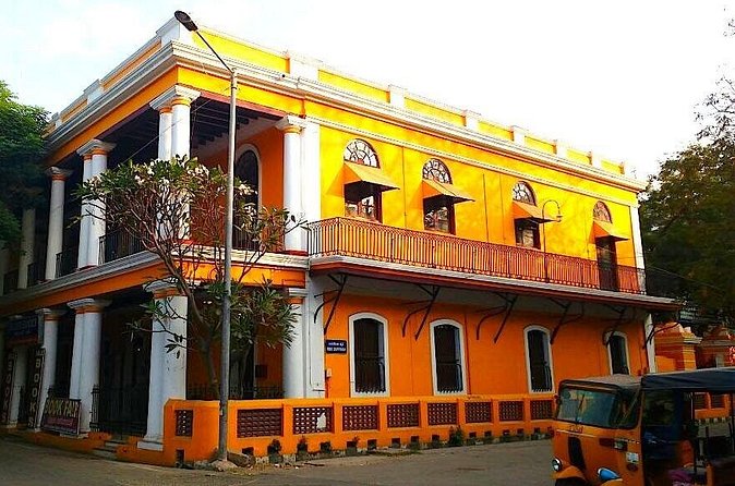Pondicherry Heritage Walking Tour of French Quarters - French War Memorial and Eglise de Notre Dame des Anges: monuments by French engineer Louis Guerre