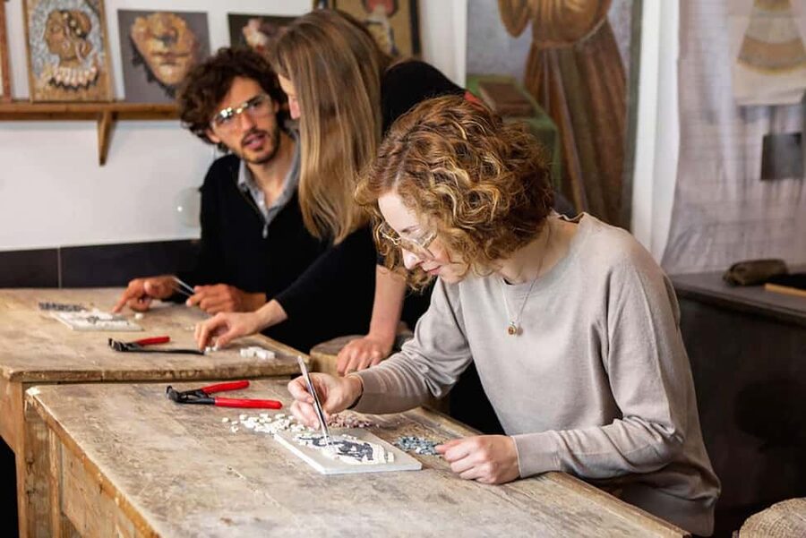 Rome: Ancient Mosaic Making Workshop - Finding Studio Cassio Near Colosseum and Cavour