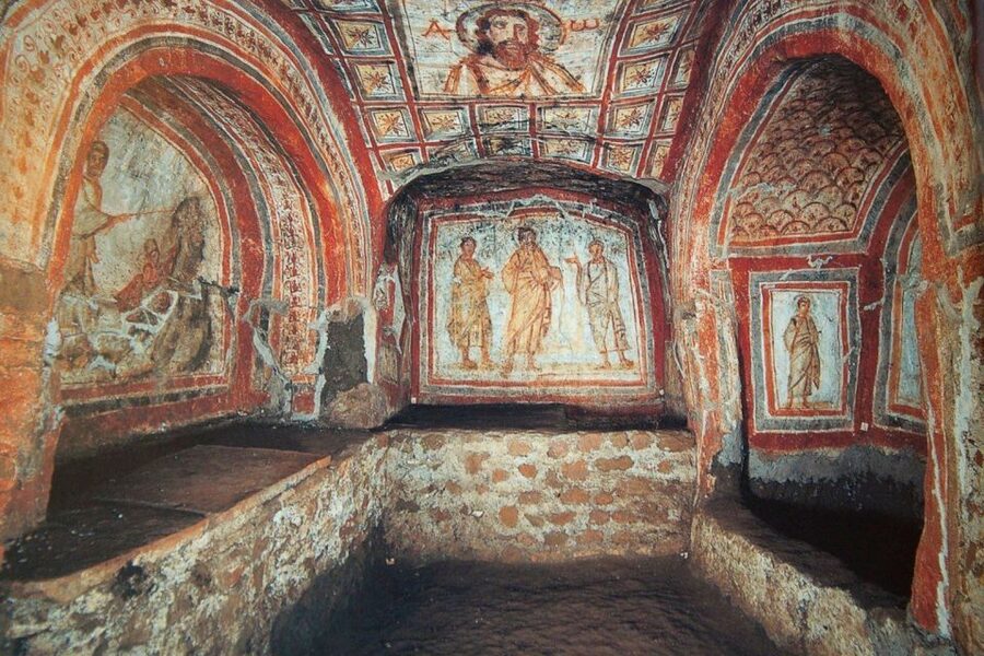 Rome: Colosseum, Ancient Rome and Catacombs Tours & Tickets - Appian Way Catacombs: Frescoes, Crypts, and the Damp 60°F Reality