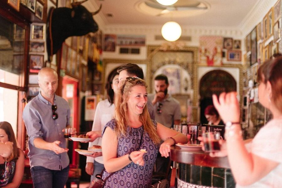 Seville: Private Tapas & History Tour in Triana Neighborhood - Bar Bistec to the finish: garlic shrimp, local beer or wine, and a real ending