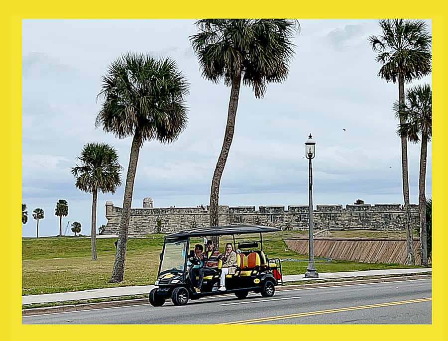 St.Augustine History Tour on Premium Golf Cart with PiCk Up - A custom LSV cart that covers more than a short loop